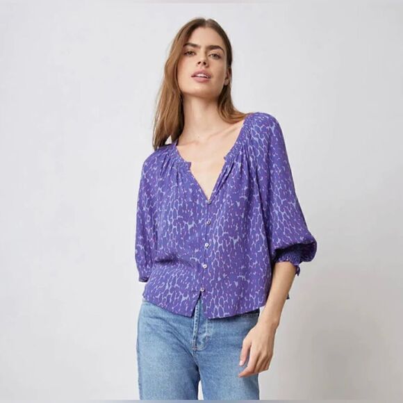 Rails Mariah Static Leopard blouse, M. NWT - Picture 1 of 10
